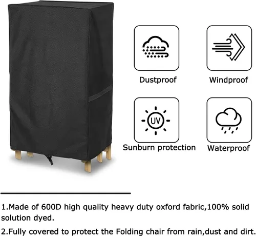 Miniatura 4 de AKEfit Bolsa de almacenamiento para sillas plegables para 1 paquete, 600D resistente al agua para sillas plegables de plástico y madera, 20 pies