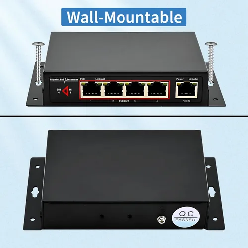 Miniatura 6 de Extensor PoE de red Gigabit de 60 W, extensor Ethernet CENTROPOWER con interruptor PoE+ de 4 puertos compatible con IEEE 802.3 af/at