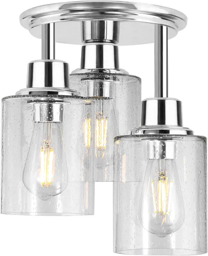 Miniatura 11 de ROTTOGOON Lámpara de Techo Semiempotrada, Accesorios de Luz de Techo de 3 Luces Cerca del Techo, Accesorios de Luz de Cocina Negro Mate