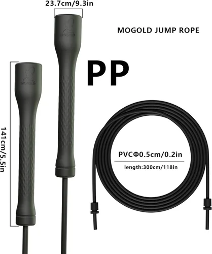 Miniatura 2 de Cuerda de Saltar para Entrenamiento, Cuerda de Saltar de PVC de 5mm, Longitud Ajustable con Manijas a Prueba de Rompimiento, Ideal