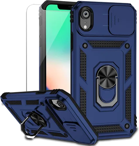 Miniatura 15 de Funda para iPhone XR con cubierta para lente de cámara, protector de pantalla HD, doble capa [protección contra caídas de grado militar de 15 pies]