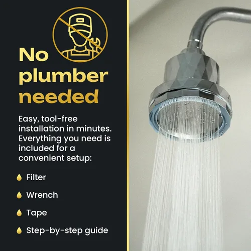 Miniatura 5 de Ducha con filtro interno – Kit con 4 ablandadores de agua de alta presión para agua dura – Incluye filtros reemplazables y kits de fácil instalación
