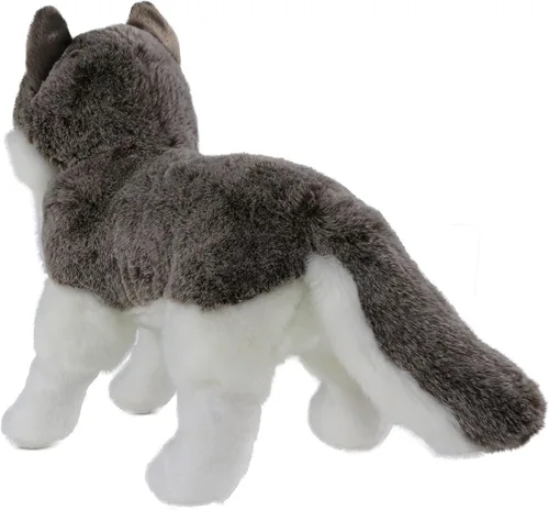 Miniatura 5 de Ice King Bear Peluche realista de lobo siberiano, juguete de peluche, 14 pulgadas de longitud (de pie)