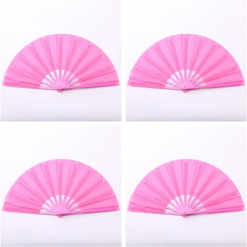 Miniatura 12 de Ventilador grande de plástico de 13 pulgadas para baile de línea, abanicos de mano para mujer, plegables, exteriores, bodas, fiestas (negro)