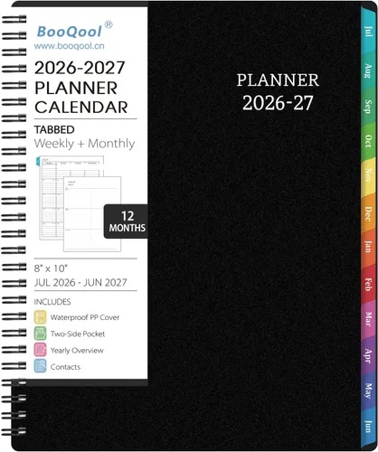 Agenda 2026 – Agenda con calendario 2026, 8 x 10 pulgadas, enero 2026 – diciembre 2026, 2026, planificador semanal y mensual, fuerte encuadernación