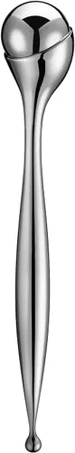 LISAPACK Varita de rodillo de crema de ojos de metal, masaje facial, masajeador facial para aplicador, reduce la hinchazón Plateado