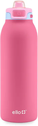 Miniatura 29 de Ello Pop & Fill Insulated Stainless Steel Water Bottle with Quick Fill Lid, Leakproof Locking, Sip or Chug Spout, BPA-Free, Double Wall Vacuum Negro