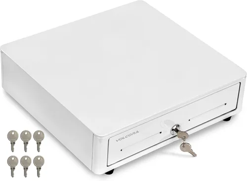 Miniatura 12 de Volcora Cajón de caja registradora para sistema de punto de venta (POS) con esquina redonda de 13 pulgadas, bandeja extraíble para monedas, 4 Gris