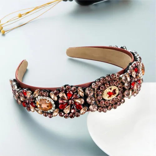 Miniatura 3 de Diadema de moda para mujer, hermosa diadema retro con diamantes de imitación de cristal, accesorios para mujeres y niñas (diadema 3)