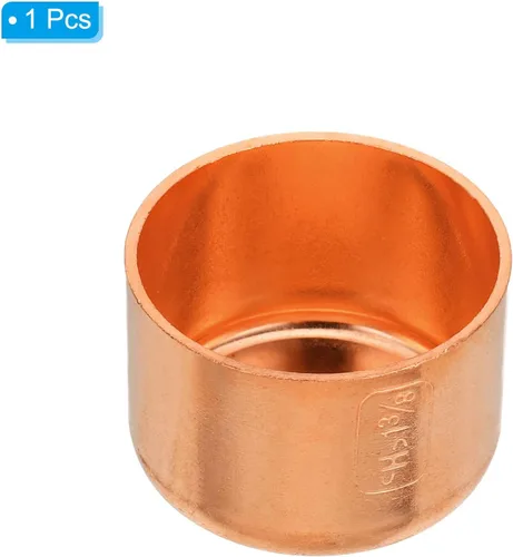 Miniatura 3 de PATIKIL Tapa de tubo de cobre ID de 1.382 in (1,38 pulgadas), tapa de ajuste de cobre, conexión de soldadura para fontanería, climatización y aire