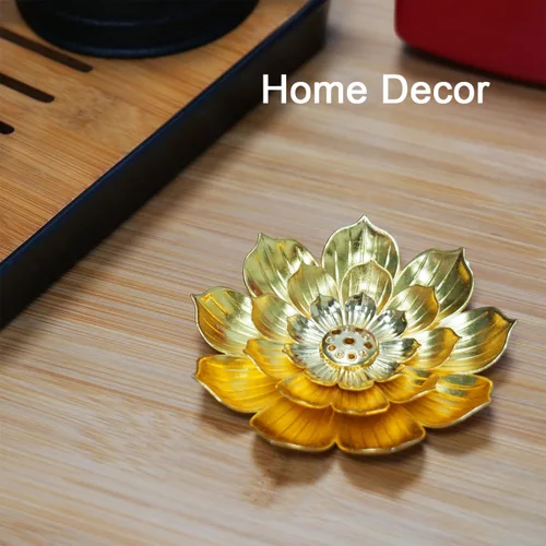 Miniatura 6 de Soporte para incienso, recogedor de cenizas desmontable Lotus, dorado