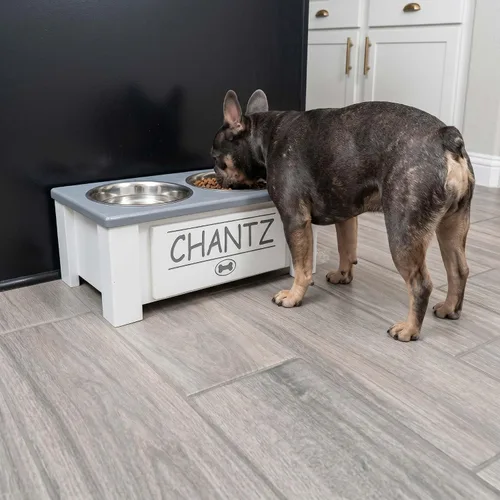 Miniatura 56 de GrooveThis Woodshop Soporte Personalizado de Cuenco Elevado para Perros de Tamaño Grande, Mediano, Pequeño y Extra Pequeño - Cuencos de Acero Negro