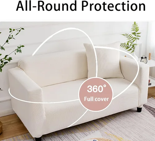 Miniatura 3 de Konsilsa Funda elástica para sofá, funda elástica para sofá de 1/2/3/4 plazas, cubierta completa, elástica, lavable, protector de muebles adecuado