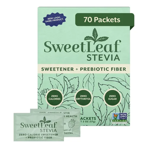 Miniatura 12 de SweetLeaf Paquetes de polvo de stevia - Edulcorante cero calorías con extracto de hoja de stevia, sin aditivo edulcorante artificial, sin azúcar