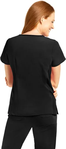 Miniatura 2 de Olive & Co. Camisas médicas para mujer - Black Modern Slim Fit & V-cuello estilo top