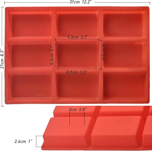 Miniatura 3 de ionEgg Mini molde de silicona para pan, sartén antiadherente, molde para hornear 9 cavidades para pastel de pan, pan, pastel de carne, paquete de 2