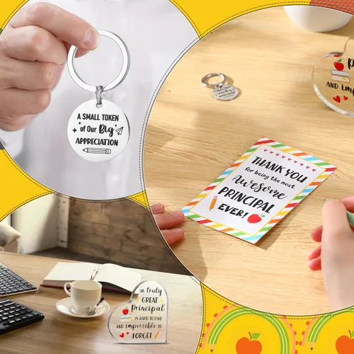 Miniatura 5 de Sliner 7 Piezas Regalos de Apreciación para Director/Directora para Mujeres Hombres Vaso Tumbler de Acero Inoxidable de 12oz Llavero Calcetines