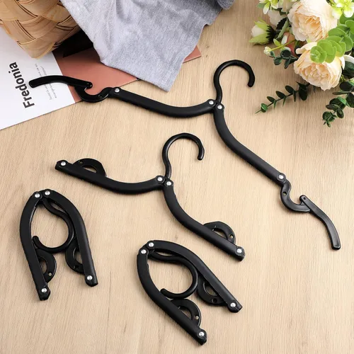 Miniatura 7 de Sieral 40 perchas plegables de viaje de plástico, portátiles, plegables para ropa, cruceros, artículos esenciales para viajes, cruceros, maletas