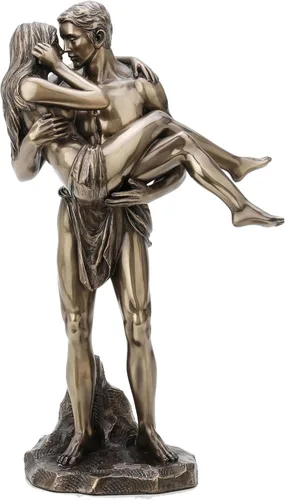 Veronese Design 11 3/8 pulgadas los amantes nupcial llevan la escultura desnuda artística del final del bronce antiguo de la resina del molde en frío
