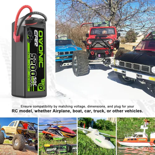 Miniatura 5 de OVONIC 4S Lipo Batería 14.8V 5200mAh 50C Hardcase Lipo Batería con T Plug