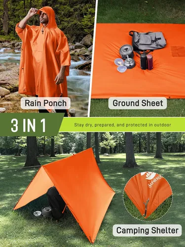 Miniatura 2 de Impermeable con capucha estilo poncho, para hombres y mujeres