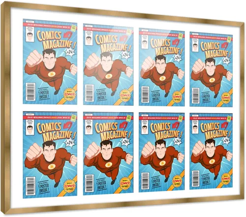 Miniatura 103 de Poster Palooza Marco de cómic con paspartú para 1 cómic de la Edad de Bronce publicado entre 1970 y 1985, marco de cómic negro para cómic de 7.25 x