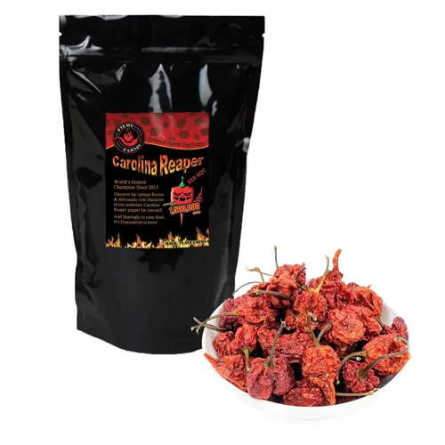 Miniatura 2 de Fiery Farms - Cápsulas enteras de pimienta roja extremadamente picante Carolina Reaper XXX Heat Complex sabor dulce afrutado – Cápsulas de chile