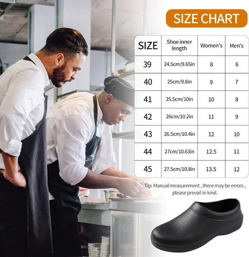 Miniatura 2 de Zapatos unisex antideslizantes para servicio de alimentos, impermeables, resistentes al aceite, zuecos de trabajo de cocina, cómodos zapatos