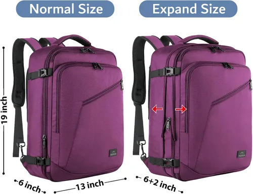 Miniatura 98 de MATEIN - Mochila de viaje extragrande de 10.56 galones, mochila de viaje ampliable apta para aerolíneas, para viajeros de fin de semana, hombres