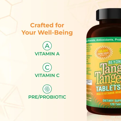 Miniatura 5 de Youngevity Beyond Tangy Tangerine 2.0 Complejo multivitamínico y mineral, hecho con alimentos naturales y integrales, 160,000 ORAC, 120 tabletas