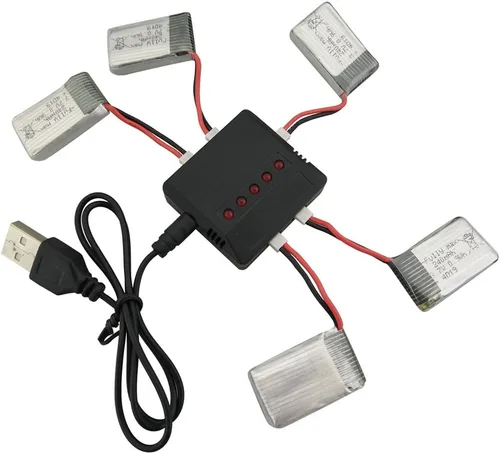 Sea Jump 5 piezas 3.7V 240mAh batería de litio + 5 en 1 cargador para WLtoy V252 UDI U816 JXD385 H107L X11 X 11C JJ1000A H108C de cuatro ejes de