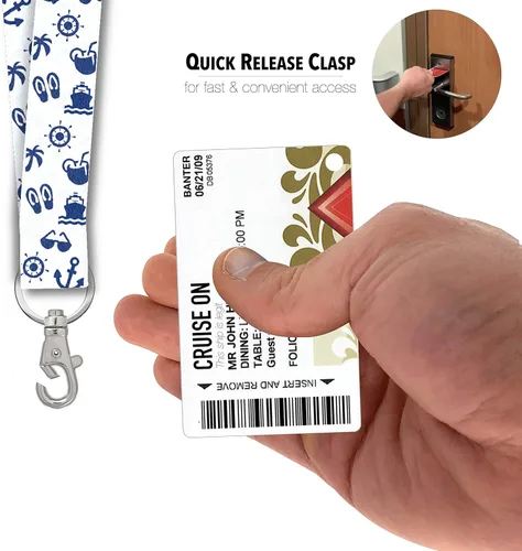 Miniatura 4 de Cruise On Cordones para tarjetas de crucero (paquete de 2) en 2026 y 2027, cordón de crucero con soporte para identificación, tarjeta de Blanco