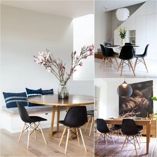 Miniatura 7 de Furmax Silla de comedor de estilo moderno, silla DSW moderna de mediados de siglo, silla de plástico Shell Lounge para cocina, comedor, dormitorio