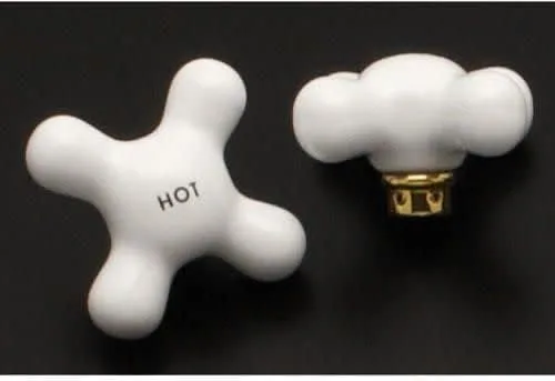 Miniatura 2 de Signature Hardware 329503 Manijas cruzadas de porcelana de repuesto grandes
