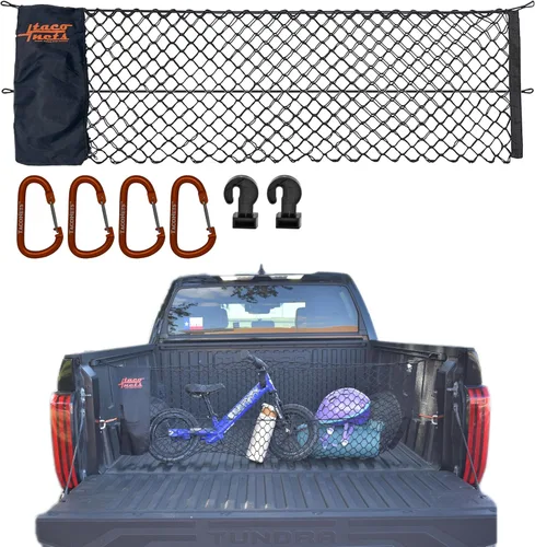 Miniatura 12 de Red de carga sobre de TacoNets para Toyota 4Runner - Compatible con 2010-2024 con 2ª fila - Bungee de 5 mm mejorado - Bolsa de almacenamiento