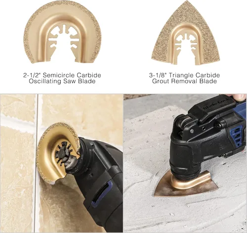 Miniatura 6 de WORKPRO 25 piezas de accesorios oscilantes multiherramienta, hojas de sierra oscilantes de liberación rápida para cortar madera y metal, plástico