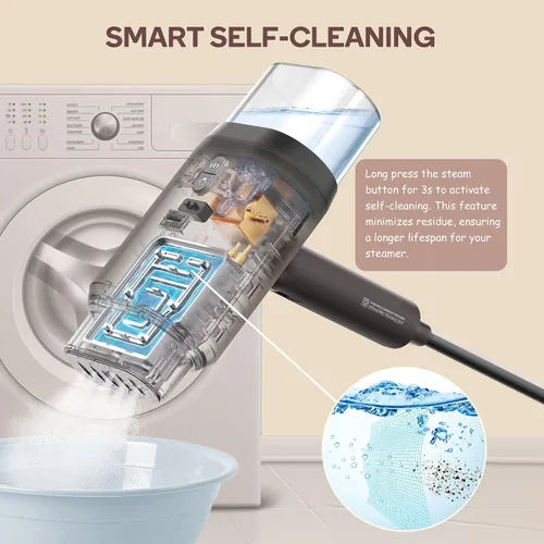 Miniatura 8 de Newbealer Pro Business Travel Steamer, 1200 W de doble voltaje, 6.1 fl oz (marrón) Foldable & 20s Fast Heat, 360° Anti-Spill Garment Steamer