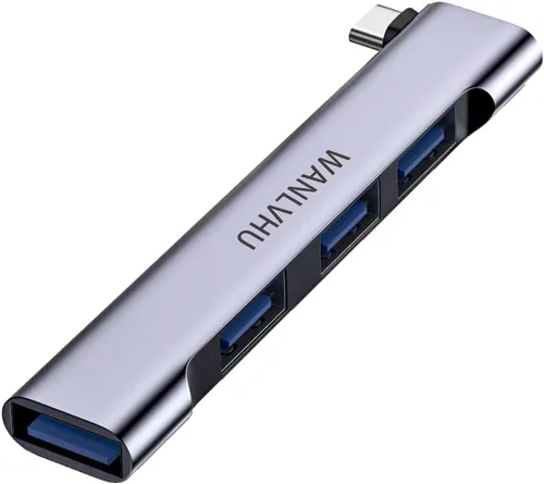 Hub USB-C para portátil - Adaptador multipuerto ultradelgado con USB 3.0, expansor para MacBook Pro/Air, Surface Pro, teclado, unidad flash (4 en 1)