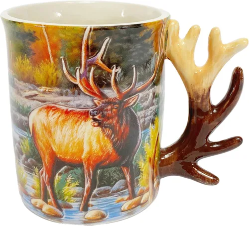 Miniatura 9 de Rivers Edge Products Taza de café de cerámica 3D con asa, 15 onzas, tazas de espresso y tazas de café de cerámica, perfecta para café, expreso, café