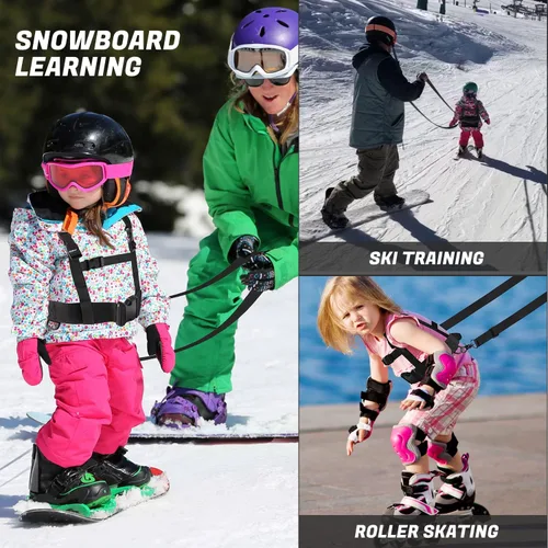 Miniatura 7 de Odoland Kids Ski Snowboard Training Harness Toddler Skiing Harness with Removable Leash Speed Control Teaching for Beginners