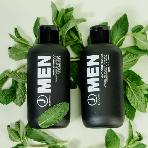 Miniatura 2 de J Beverly Hills Acondicionador de menta para hombre con aceite de aguacate para humedad y fuerza, (11 onzas, 32 onzas)