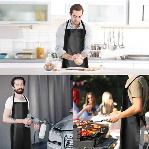 Miniatura 4 de Gotega Waterproof Rubber Vinyl Apron Adjustable Dishwasher Apron - Apron for Women Men Heavy Duty Work Apron