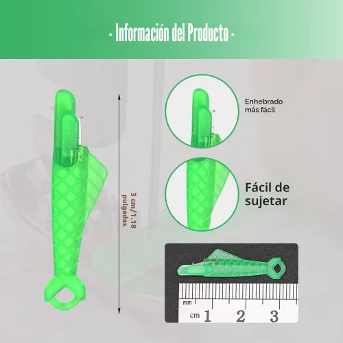 Miniatura 5 de Enhebrador automático de agujas de coser, tipo pescado, para coser a mano, herramientas de enhebrador de agujas para máquina de coser, suministros