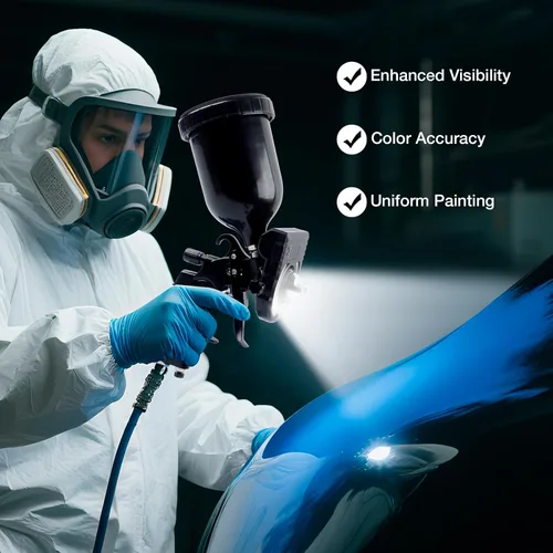 Miniatura 2 de YUZES Luz de pistola de pintura con cargador, 2700K-6500K y 500/250 lúmenes luz LED para pistolas de pintura, accesorio de luz para pistola