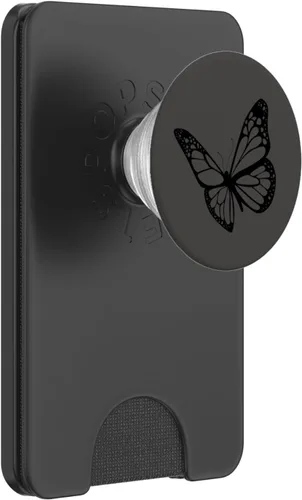 Miniatura 7 de PopSockets de mariposa negro gris intercambiable PopGrip