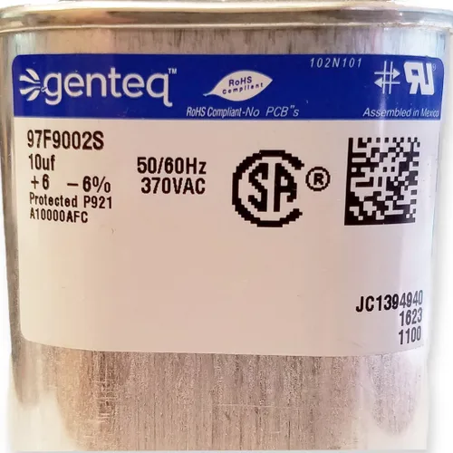 Miniatura 2 de GE 97F9002-Volt Genteq® Repuesto de capacitor de arranque, ovalado, de 10 microfaradios, 370 voltios a corriente alterna.
