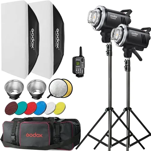Miniatura 9 de Kit de Flash de Estudio Godox para Fotografía, Luz Estroboscópica de Estudio de 600W con Montura Bowens, Sistema 2.4G X, MS300 Lámparas Mono
