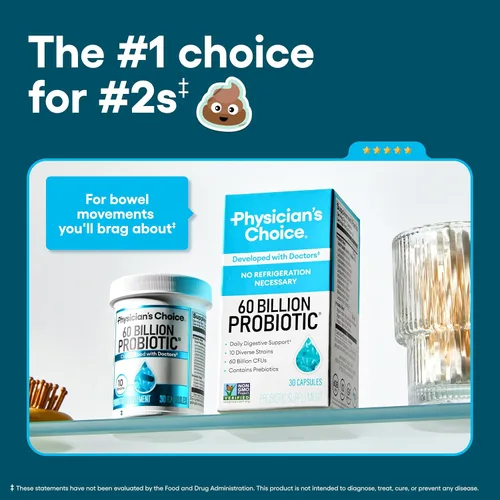 Miniatura 2 de Physician's CHOICE Probióticos 60 mil millones de UFC – 10 cepas + prebióticos orgánicos – Salud inmunológica, digestiva e intestinal – Apoya