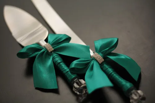 Miniatura 2 de Juego de servir pastel, juego de servidor de pastel de boda, cuchillo de boda y juego de servidor Azul marino