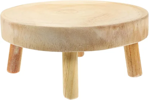Kichvoe Taburete elevador de planta de pedestal de madera estable para decoración interior y exterior
